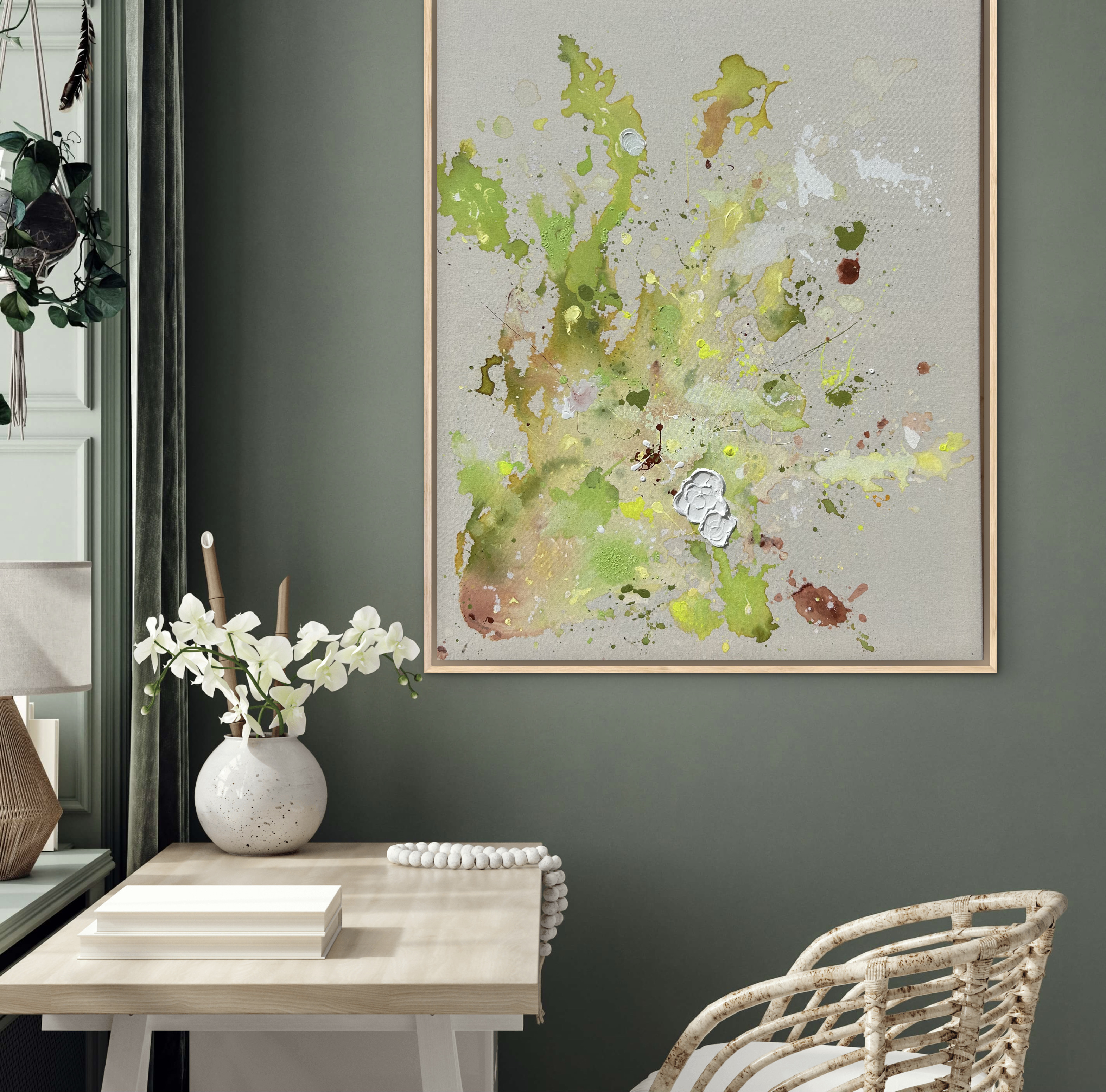 Key Lime Pie, 2024, Acryl und Struktur auf roher Baumwollleinwand, Ansicht 6